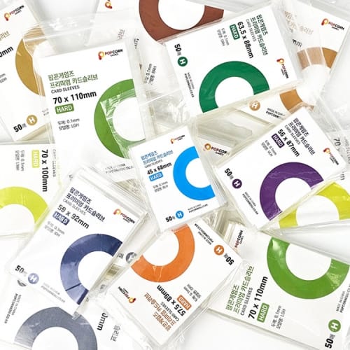 PopconeGames Premium Card Sleeves — Hard 50pcs, Clear Protection
